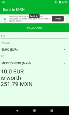 Euro to MXN currency converter android App screenshot 3